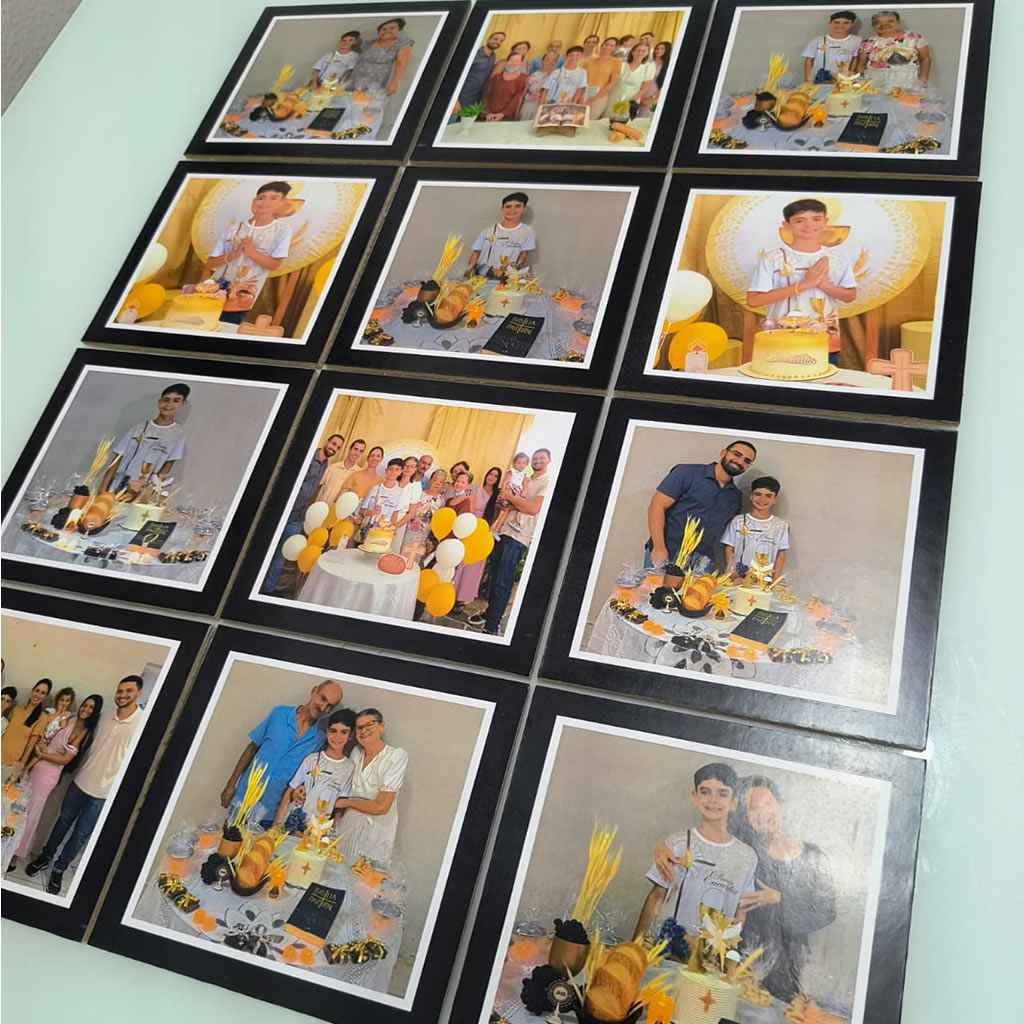 Kit com 12 Fotoplacas personalizadas em mdf, 13x13cm. - Imagem 6