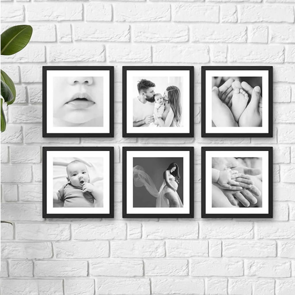 Kit com 6 Quadros personalizadas em mdf, 20x20cm, com Moldura em Madeira. - Imagem 10